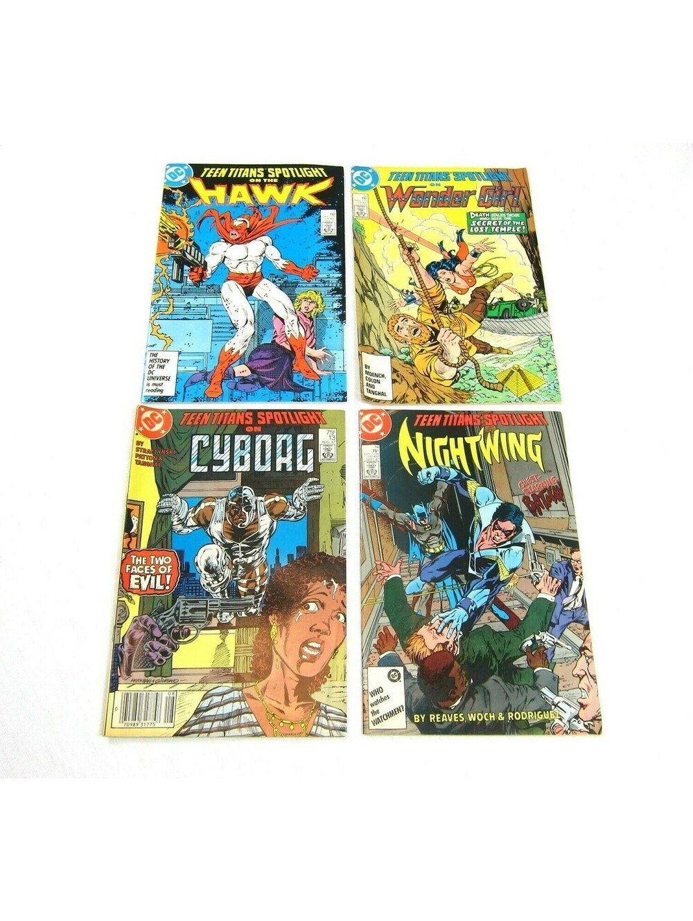 4 Teen Titans Spotlight Comics 1987 Hawk 7 Wonder Girl 12 Cyborg 13 Nightwing 14